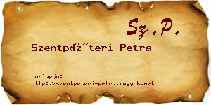 Szentpéteri Petra névjegykártya