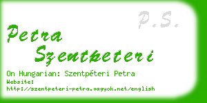 petra szentpeteri business card