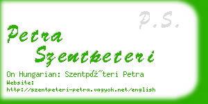petra szentpeteri business card